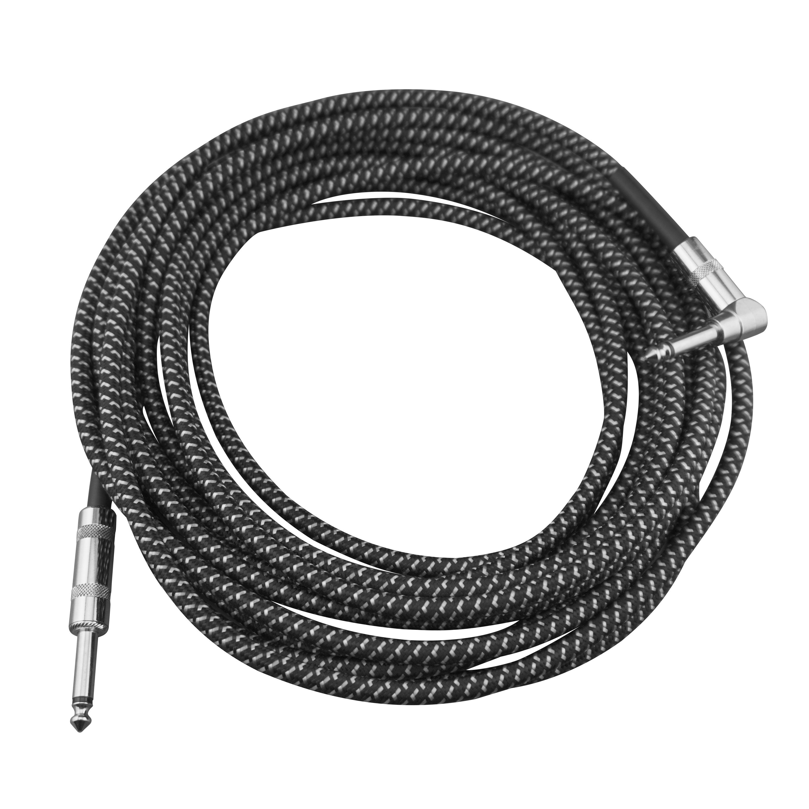 Braided Instrument Cable - Black/Grey 24ft