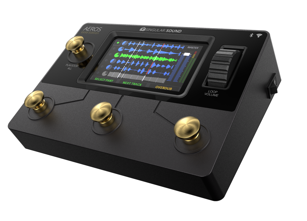 Aeros Gold Edition: Multi-track Looper Pedal with Silent Buttons Aeros Gold Edition: Multi-track Looper Pedal with Silent Buttons