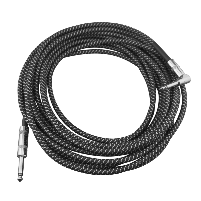 Braided Instrument Cable - Black/Grey 24ft