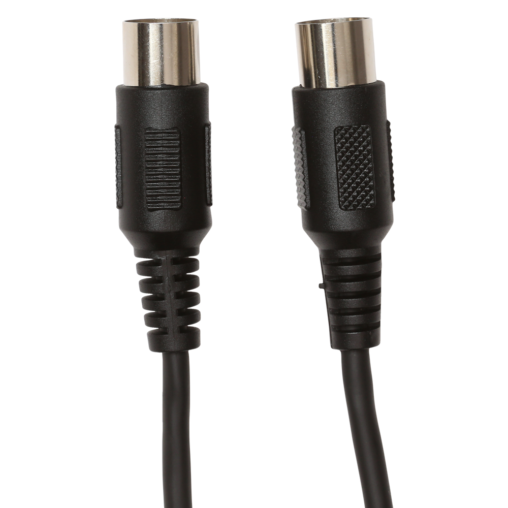 MIDI Cable, 12", 5-pin to 5-pin with Molded Connector Shells
