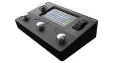 Load image into Gallery viewer, Angled view of the Aeros Loop Studio looper pedal showing its black, all metal construction
