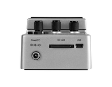 Load image into Gallery viewer, A view of the underside of the BeatBuddy drum machine showing its 9v input, SD card slot and USB port.
