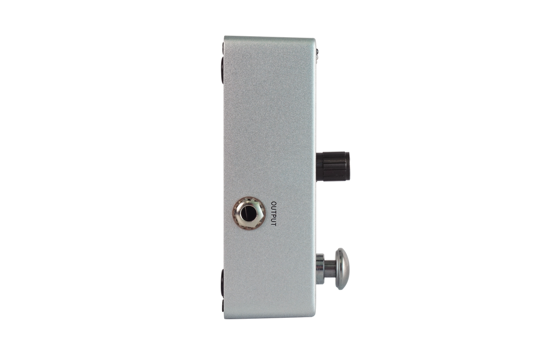 View of the right side of the BeatBuddy MINI 2 drum machine showing its output jack.